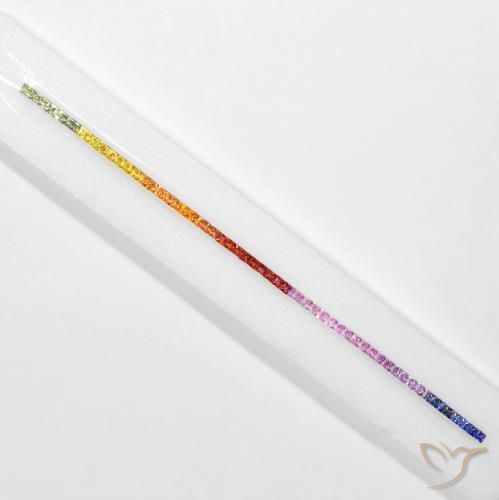 Sapphire Gemstones in 2.5 x 2.5 mm Size for Sale, Sapphire Stones in Multicolor Color