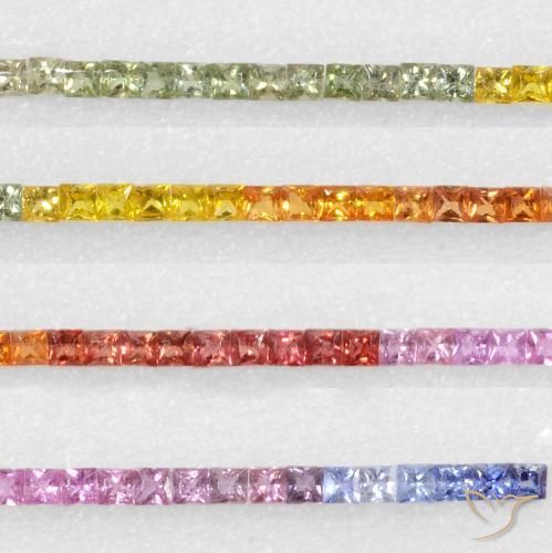 Saphir taille princesse en vrac de 8,29 ct, 2,7 x 2,7 mm de Tanzanie, Photo A