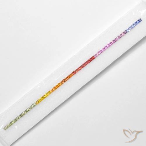 8.29 ctw Multicolor Sapphire Stones, Natural Sapphire in Princess-Cut Shape for Sale
