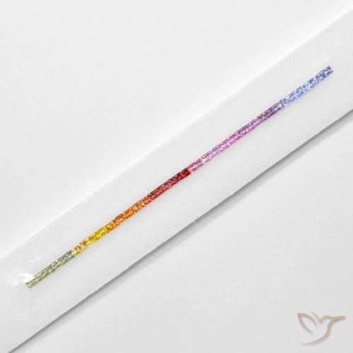 6.06 ctw Multicolor Sapphire Stones, Natural Sapphire in Princess-Cut Shape for Sale