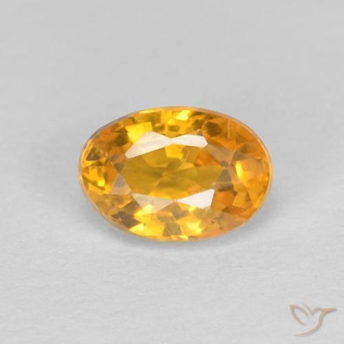0.60ct Natural Orange-Gold Sapphire, Oval, VVS