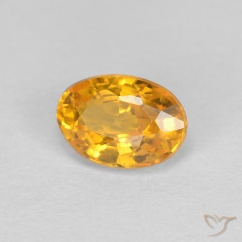 0.60 ct Golden Sapphire Stone, Natural Sapphire in Oval Facet Shape for Sale