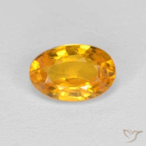 0.60ct Natural Medium Orange Sapphire, Oval, VVS
