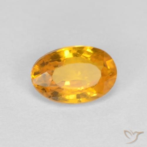 0.60 ct Golden Sapphire Stone, Natural Sapphire in Oval Facet Shape for Sale