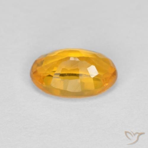 Sapphire Gemstone in 6 x 4 mm (calibrated) Size for Sale, Sapphire Stone in Medium Orange Color
