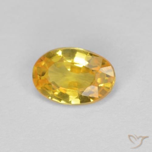 0.44 ct Golden Sapphire Stone, Natural Sapphire in Oval Facet Shape for Sale
