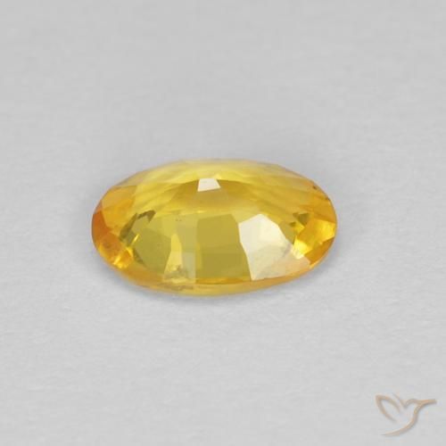 Sapphire Gemstone in 5.7 x 3.9 mm Size for Sale, Sapphire Stone in Golden Color