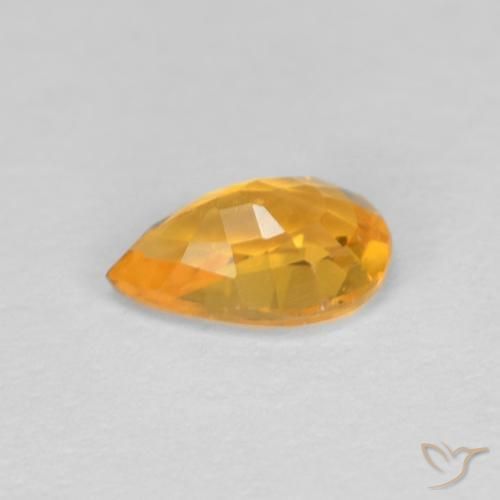 Sapphire Gemstone in 6 x 4 mm (calibrated) Size for Sale, Sapphire Stone in Orange-Gold Color