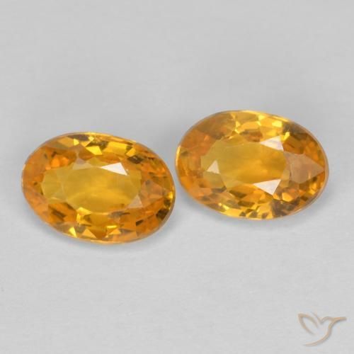 1.22 ctw Golden Sapphire Stones, Natural Sapphire in Oval Facet Shape for Sale