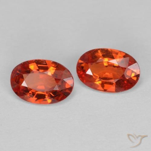 0.88 ctw Red Sapphire Stones, Natural Sapphire in Oval Facet Shape for Sale
