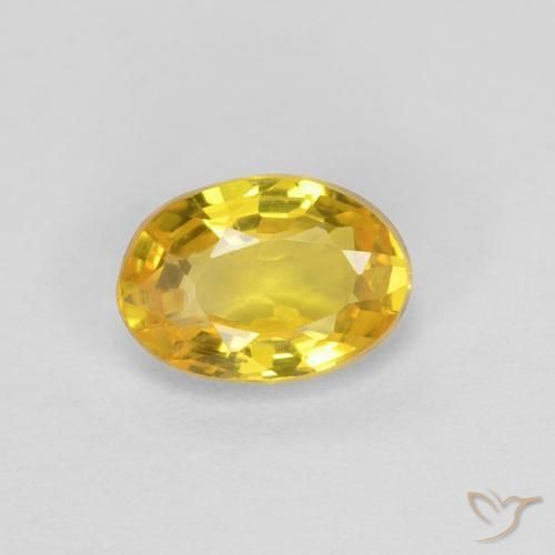 0.49 ct Golden Sapphire Stone, Natural Sapphire in Oval Facet Shape for Sale
