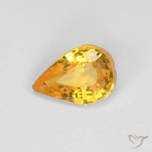 0.47ct Natural Bright Gold Sapphire, Pear Shape, VVS