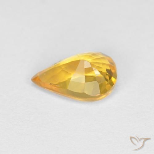 Sapphire Gemstone in 5.7 x 4 mm Size for Sale, Sapphire Stone in Bright Gold Color
