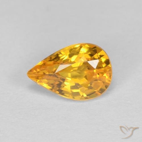 0.56ct Natural Dark Golden Sapphire, Pear Shape, VVS