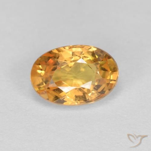 0.65ct Natural Orange-Gold Sapphire, Oval, VVS