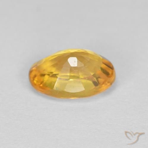 Sapphire Gemstone in 6 x 4 mm (calibrated) Size for Sale, Sapphire Stone in Orange-Gold Color