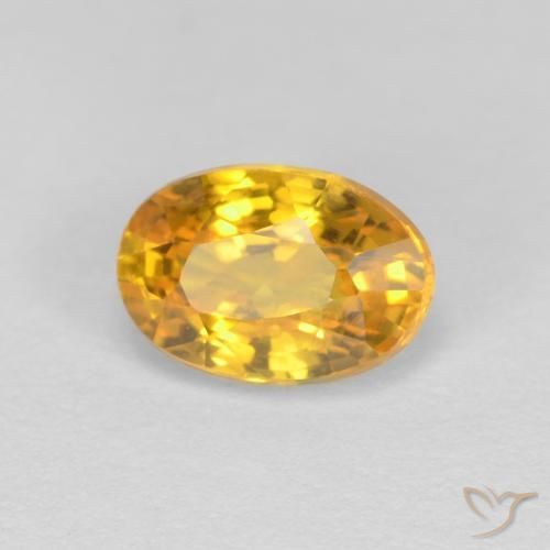 0.70 ct Golden Sapphire Stone, Natural Sapphire in Oval Facet Shape for Sale