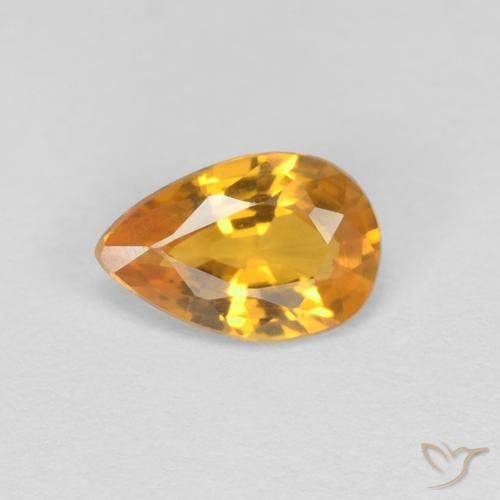 0.42ct Natural Orange-Gold Sapphire, Pear Shape, VVS