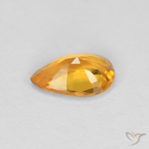 Sapphire Gemstone in 6 x 4 mm (calibrated) Size for Sale, Sapphire Stone in Orange-Gold Color