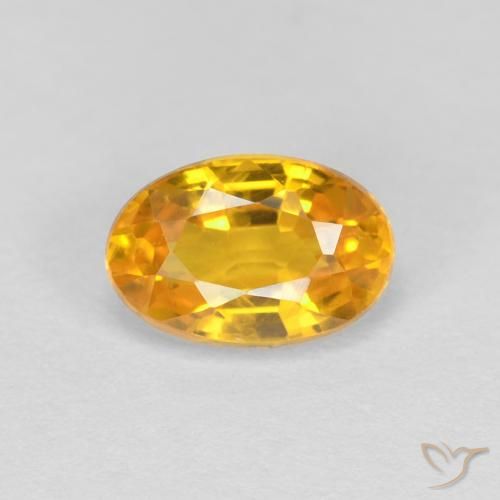 0.66ct Natural Golden Orange Sapphire, Oval, VVS