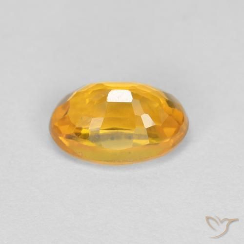Sapphire Gemstone in 6 x 4 mm (calibrated) Size for Sale, Sapphire Stone in Golden Orange Color