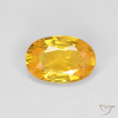 0.57 ct Golden Sapphire Stone, Natural Sapphire in Oval Facet Shape for Sale
