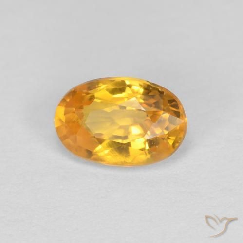0.55ct Natural Deep Golden Orange Sapphire, Oval, VVS