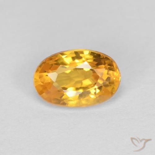 0.55 ct Golden Sapphire Stone, Natural Sapphire in Oval Facet Shape for Sale