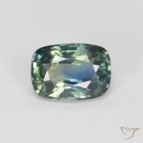 Saphir multicolore en vrac de 0,89 ct, taille coussin de 6,4 x 4,5 mm de Madagascar, Photo A