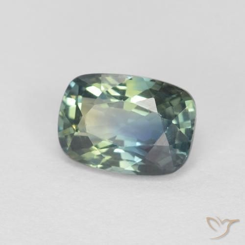 0.89 ct Multicolor Sapphire Stone, Natural Sapphire in Cushion-Cut Shape for Sale