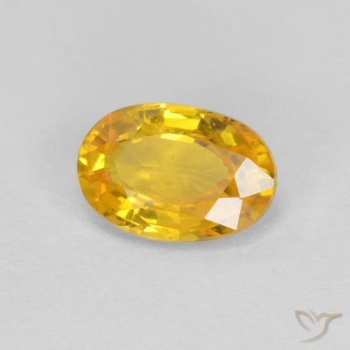 0.60 ct Golden Sapphire Stone, Natural Sapphire in Oval Facet Shape for Sale