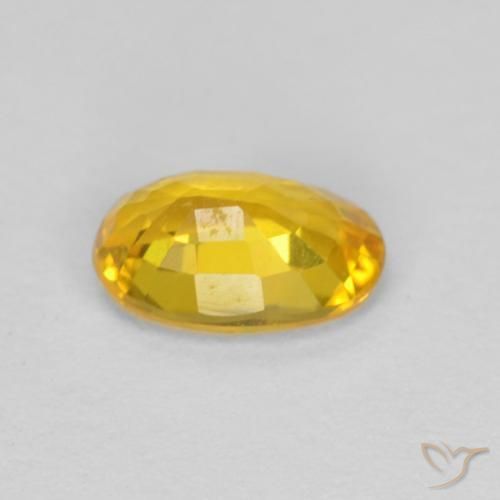 Sapphire Gemstone in 6 x 4 mm (calibrated) Size for Sale, Sapphire Stone in Golden Color