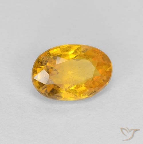 0.56 ct Golden Sapphire Stone, Natural Sapphire in Oval Facet Shape for Sale