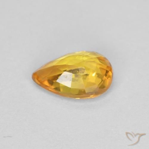 Sapphire Gemstone in 5.7 x 4 mm Size for Sale, Sapphire Stone in Deep Orange-Gold Color