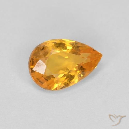 0.50 ct Golden Sapphire Stone, Natural Sapphire in Pear Facet Shape for Sale