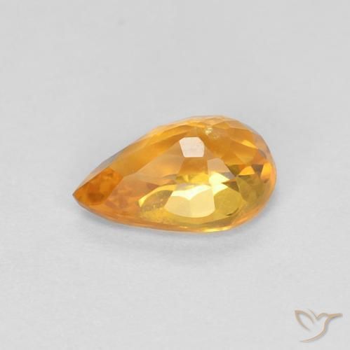Sapphire Gemstone in 6 x 4 mm (calibrated) Size for Sale, Sapphire Stone in Deep Orange-Gold Color