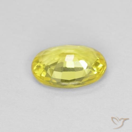Sapphire Gemstone in 5.9 x 4.2 mm Size for Sale, Sapphire Stone in Medium Yellow Color