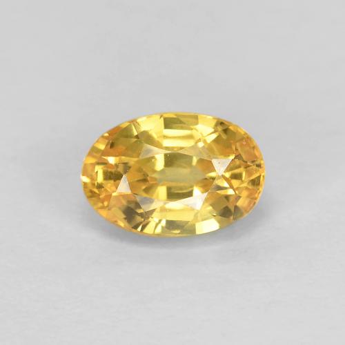 0.8 ct Yellow Sapphire, 6 x 4.1 mm Oval Cut From Tanzania, Photo A