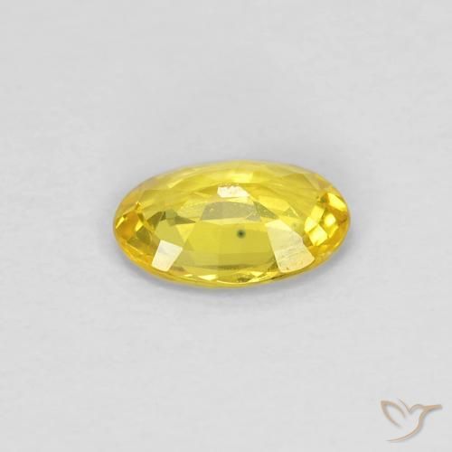 Sapphire Gemstone in 6 x 4 mm (calibrated) Size for Sale, Sapphire Stone in Yellowish Gold Color