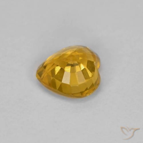 Sapphire Gemstone in 4.6 x 4.5 mm Size for Sale, Sapphire Stone in Deep Orange-Gold Color