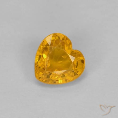 0.43ct Natural Dark Orange-Gold Sapphire, Heart, VS