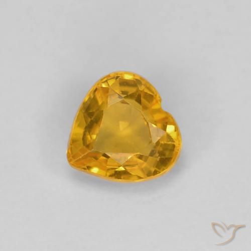 0.48ct Natural Deep Orange-Gold Sapphire, Heart, VS