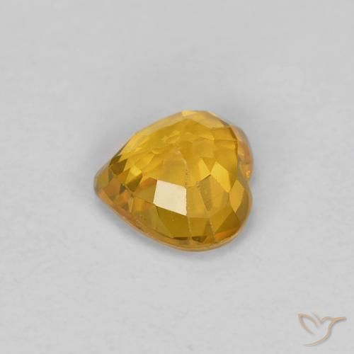 Sapphire Gemstone in 4.5 x 4.5 mm Size for Sale, Sapphire Stone in Deep Orange-Gold Color