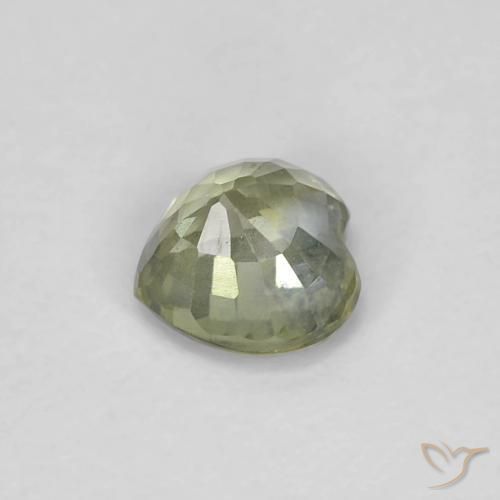 Sapphire Gemstone in 4.6 x 4.5 mm Size for Sale, Sapphire Stone in Pale Lime Green Color