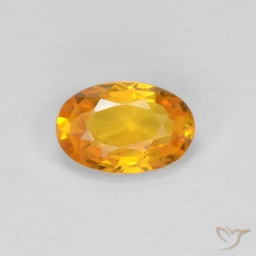 0.62ct Natural Dark Orange-Gold Sapphire, Oval, VVS