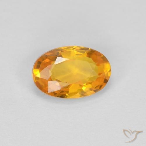 0.62 ct Golden Sapphire Stone, Natural Sapphire in Oval Facet Shape for Sale