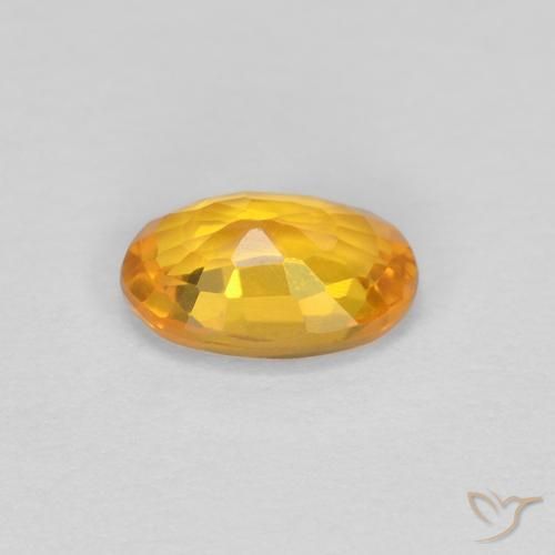 Sapphire Gemstone in 6 x 4 mm (calibrated) Size for Sale, Sapphire Stone in Dark Orange-Gold Color