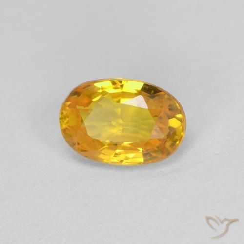 0.68 ct Golden Sapphire Stone, Natural Sapphire in Oval Facet Shape for Sale