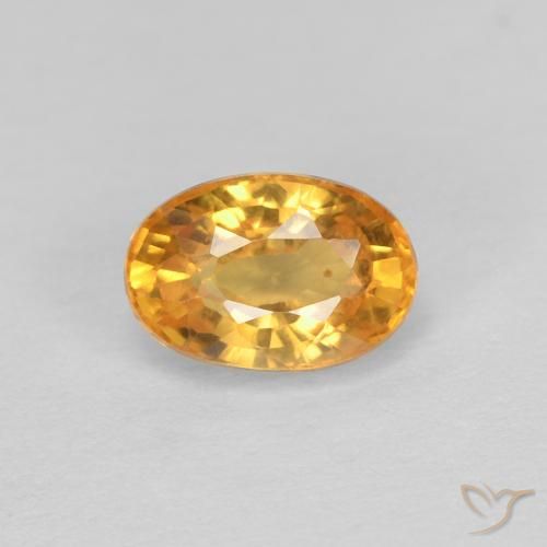 0.75ct Natural Deep Orange-Gold Sapphire, Oval, VVS
