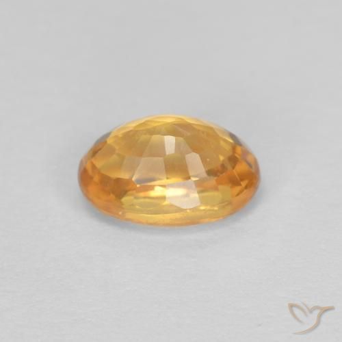 Sapphire Gemstone in 6 x 4 mm (calibrated) Size for Sale, Sapphire Stone in Deep Orange-Gold Color
